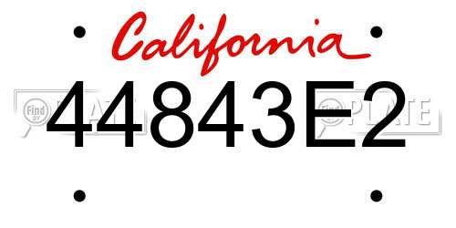 44843E2 California License Plate