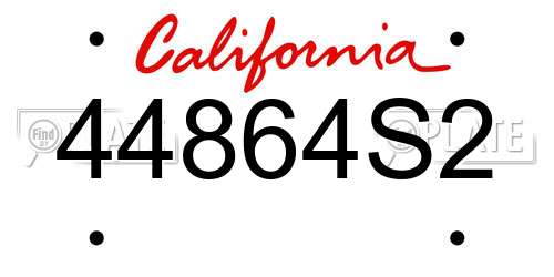 44864S2 California License Plate
