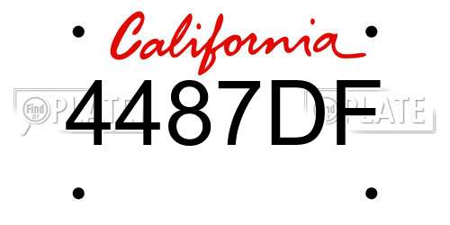 4487DF California License Plate