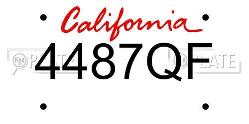 4487QF California License Plate