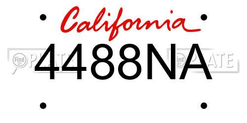 4488NA California License Plate