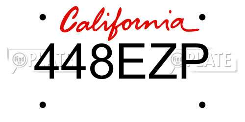 448EZP California License Plate