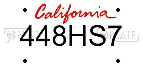 448HS7 California License Plate