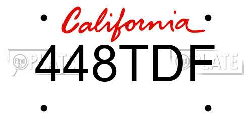 448TDF California License Plate