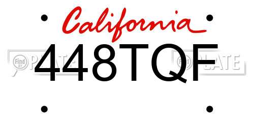 448TQF California License Plate