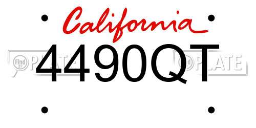 4490QT California License Plate