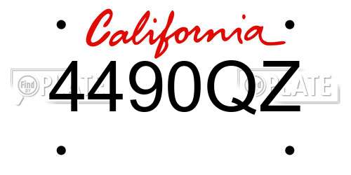 4490QZ California License Plate
