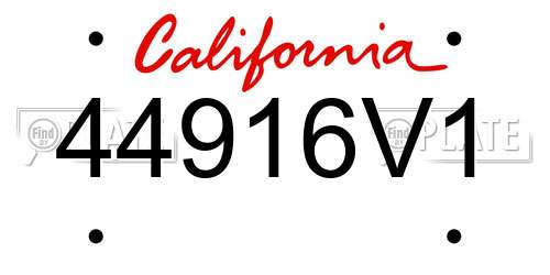 44916V1 California License Plate