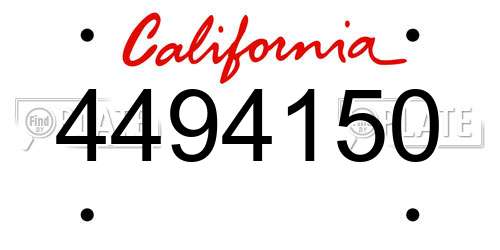 4494150 California License Plate