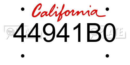 44941B0 California License Plate