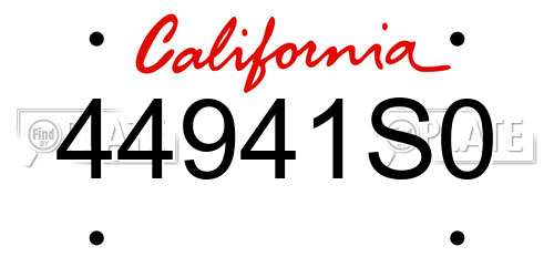 44941S0 California License Plate