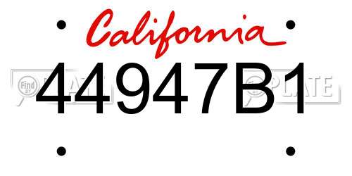 44947B1 California License Plate