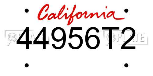 44956T2 California License Plate