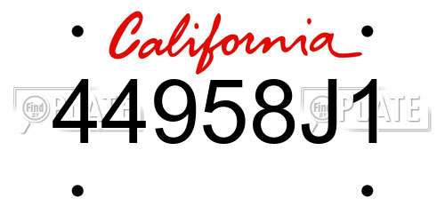 44958J1 California License Plate