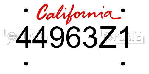 44963Z1 California License Plate