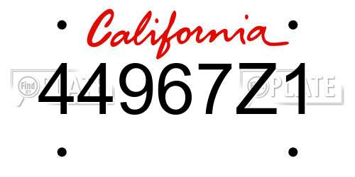 44967Z1 California License Plate