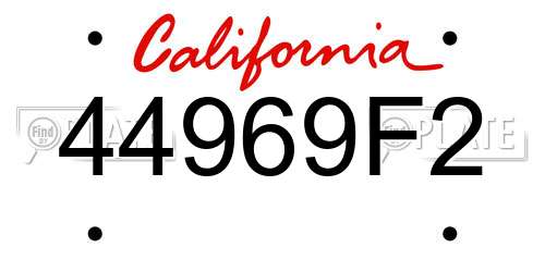 44969F2 California License Plate