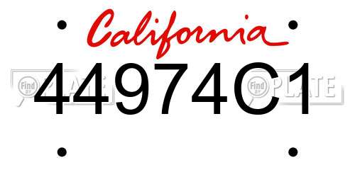 44974C1 California License Plate