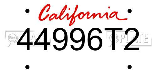 44996T2 California License Plate