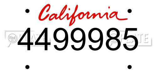4499985 California License Plate