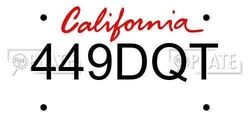 449DQT California License Plate