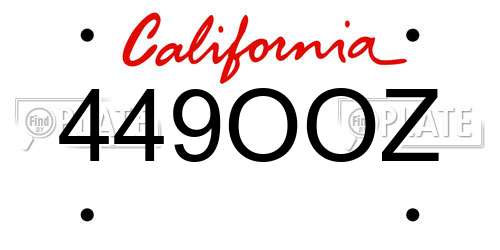 449OOZ California License Plate