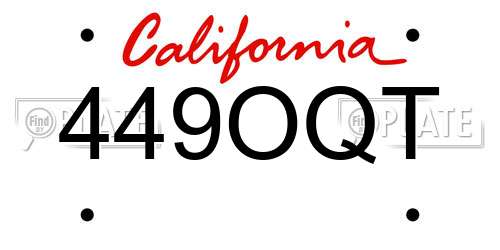 449OQT California License Plate