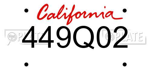 449Q02 California License Plate