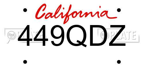 449QDZ California License Plate