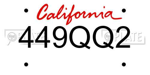 449QQ2 California License Plate