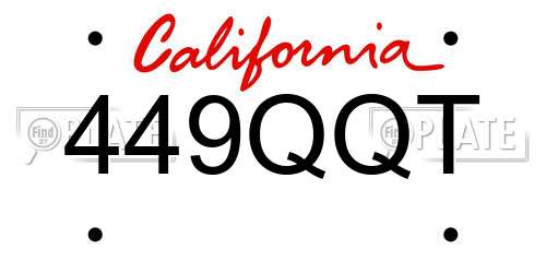 449QQT California License Plate