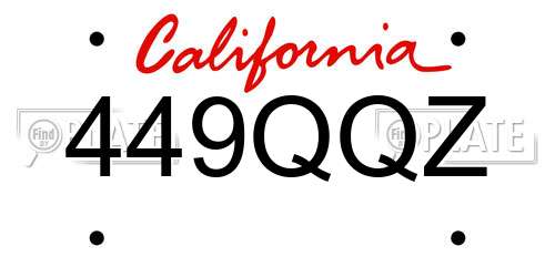 449QQZ California License Plate
