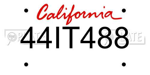44IT488 California License Plate