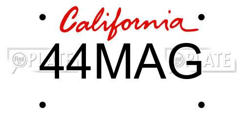 44MAG California License Plate