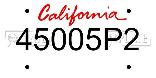 45005P2 California License Plate