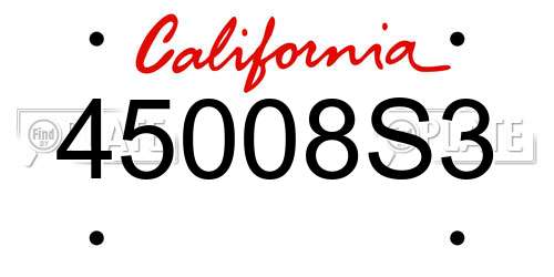 45008S3 California License Plate