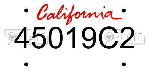 45019C2 California License Plate