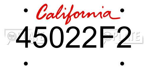 45022F2 California License Plate