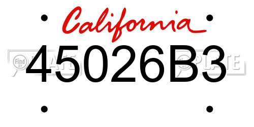 45026B3 California License Plate