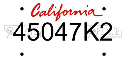 45047K2 California License Plate