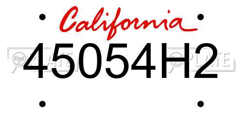 45054H2 California License Plate