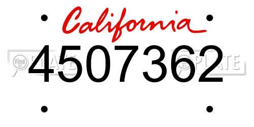 4507362 California License Plate