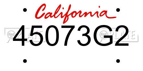 45073G2 California License Plate