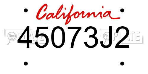 45073J2 California License Plate
