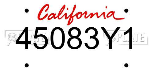 45083Y1 California License Plate