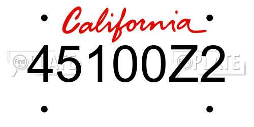 45100Z2 California License Plate