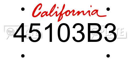 45103B3 California License Plate