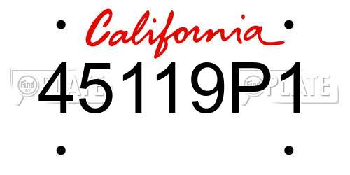 45119P1 California License Plate