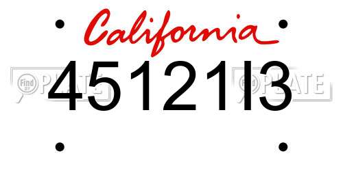 45121I3 California License Plate