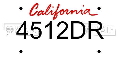 4512DR California License Plate